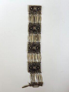 Vintage Sterling Silver Taxco Mexico 925 Panel Bracelet Boho Statement